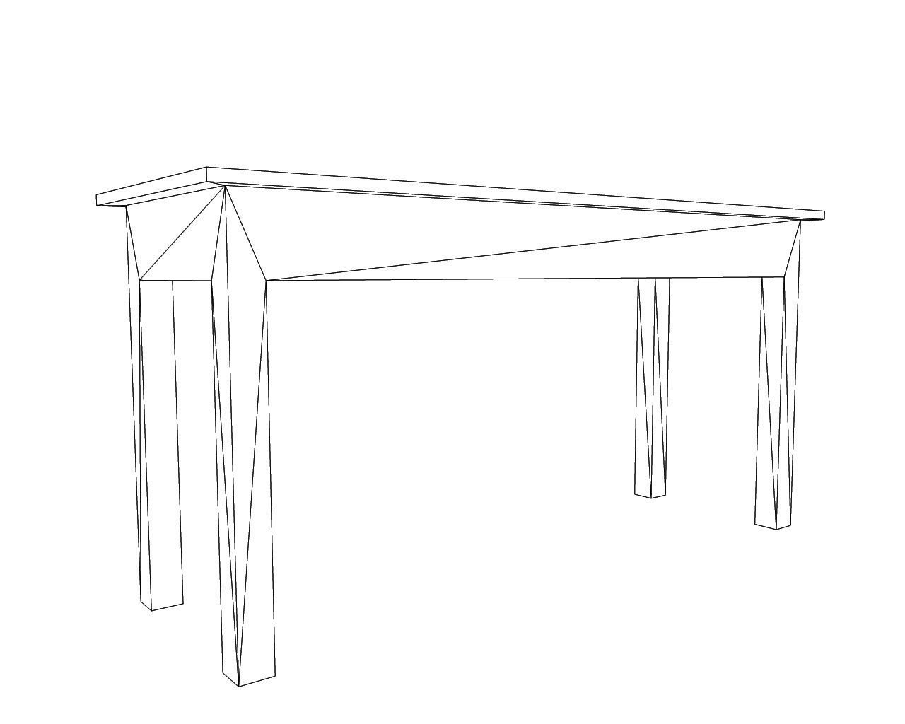 Table office artisanal 3D model_11
