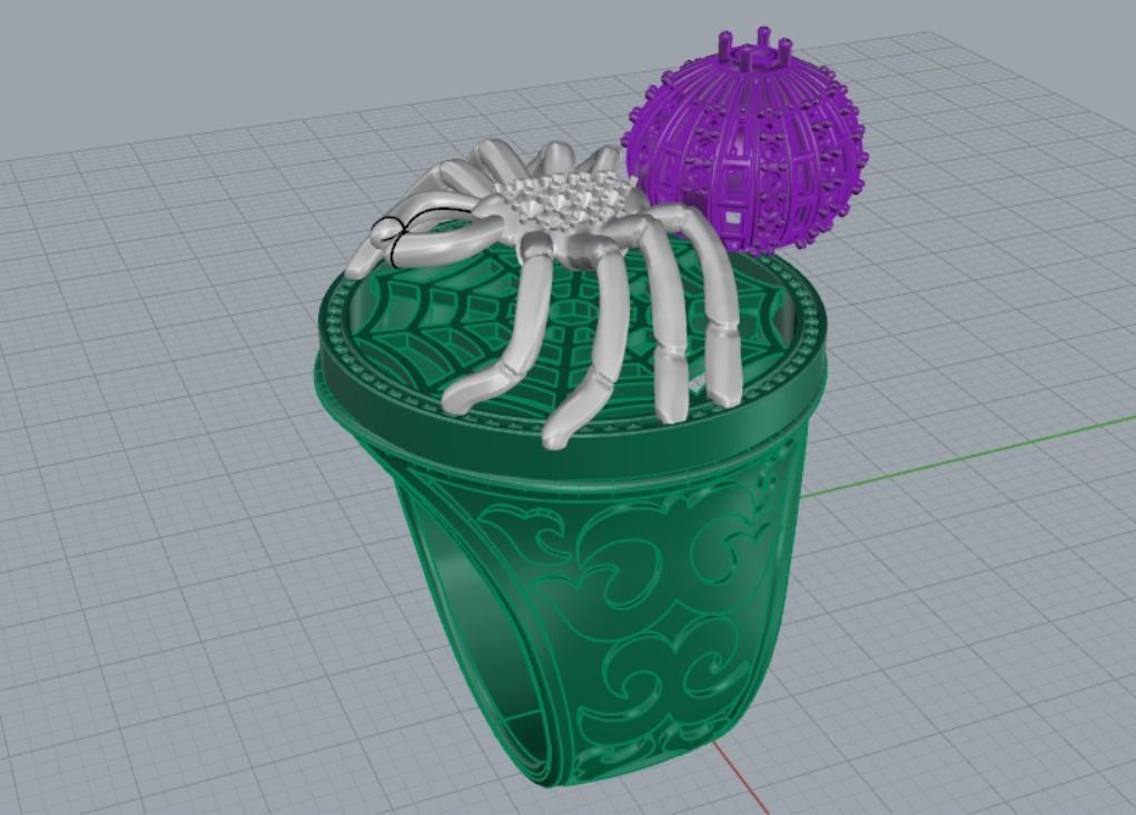 Ring spider 3D print model_9