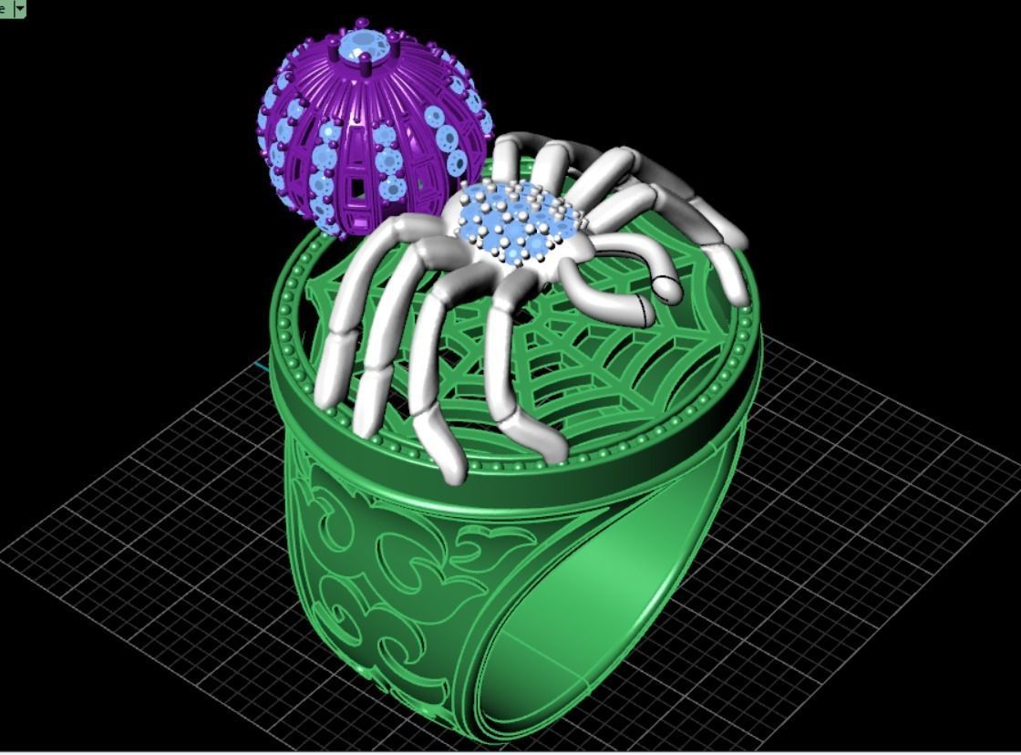 Ring spider 3D print model_17