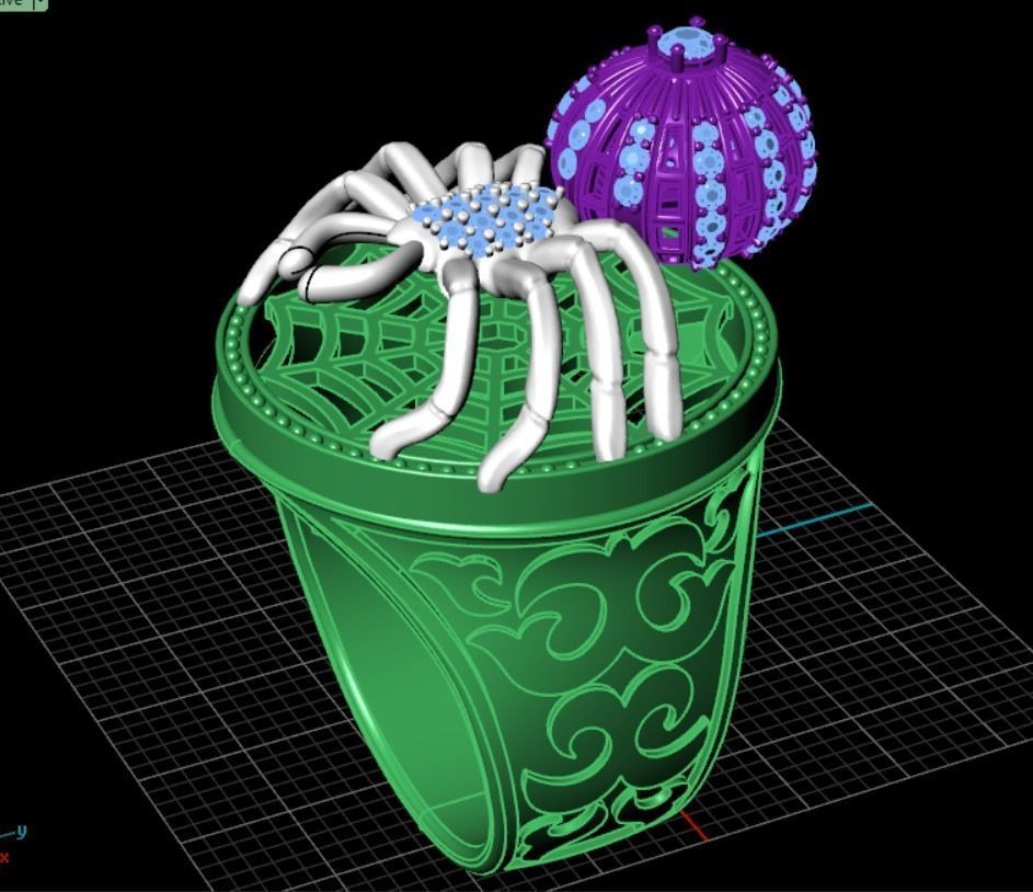 Ring spider 3D print model_14
