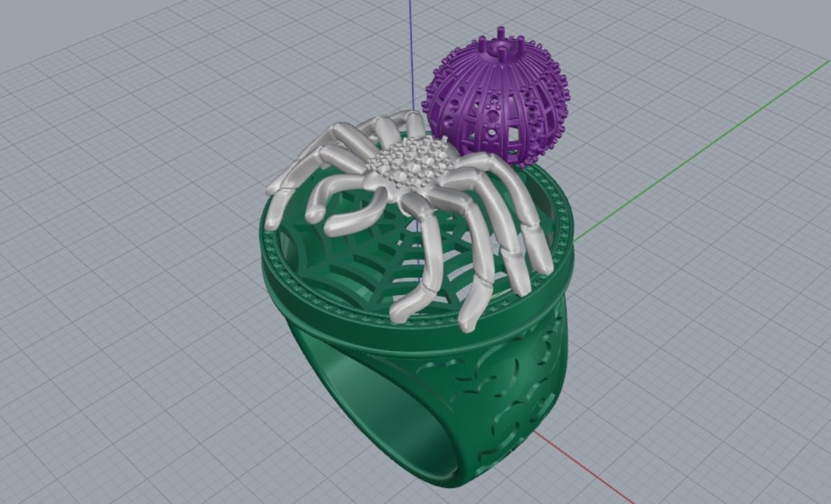 Ring spider 3D print model_12