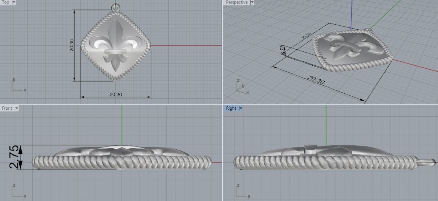 Pendant Lily 3D print model_10