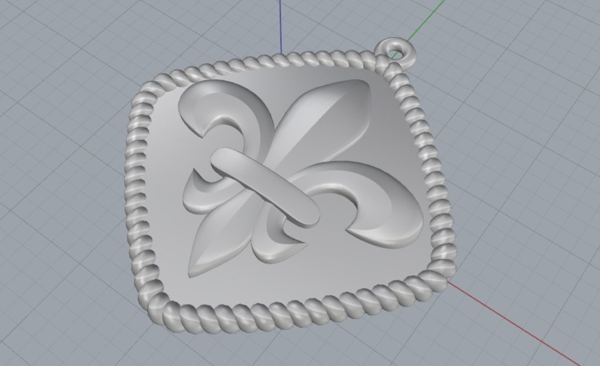 Pendant Lily 3D print model_9