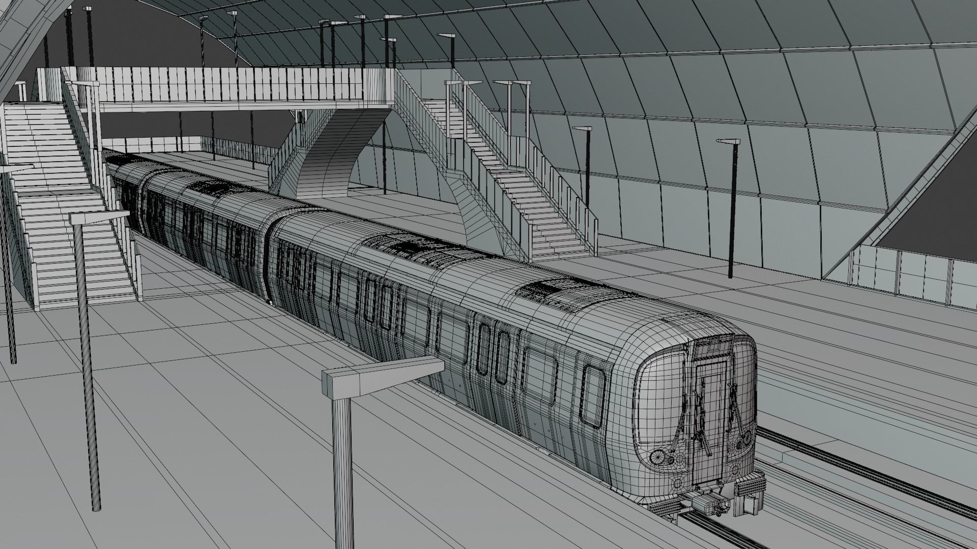 London metro station 3D model_5