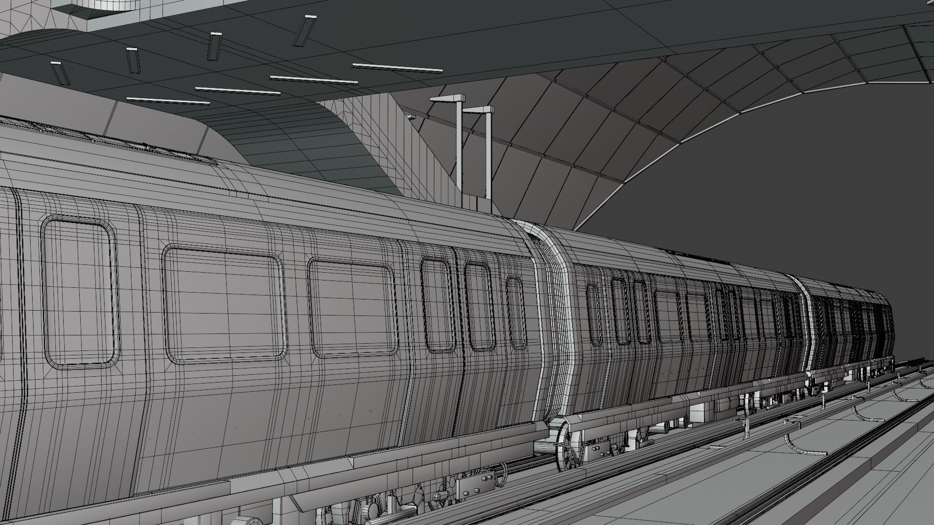 London metro station 3D model_7