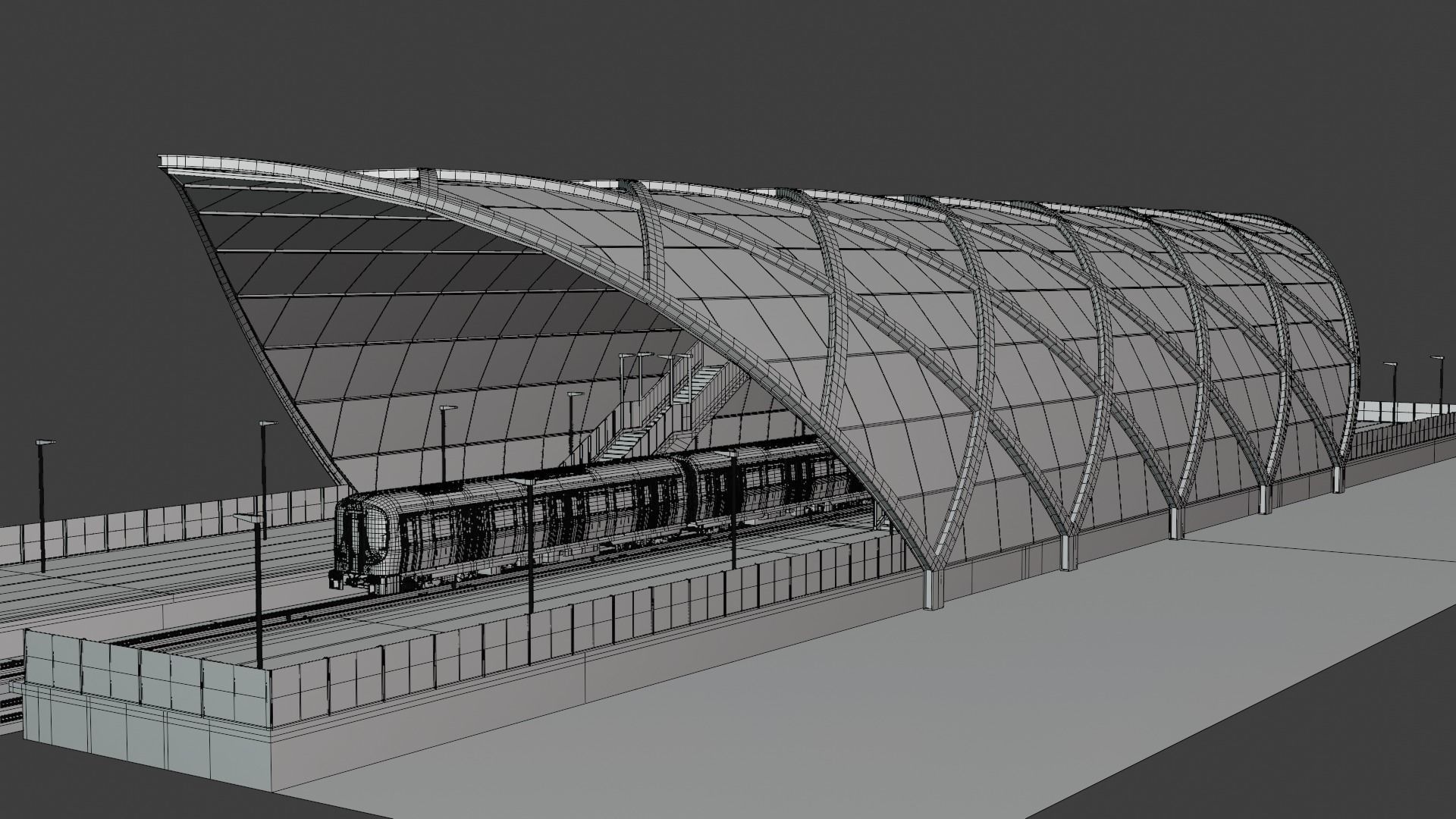 London metro station 3D model_3