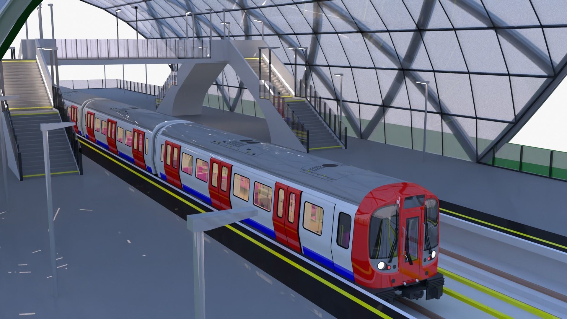 London metro station 3D model_4