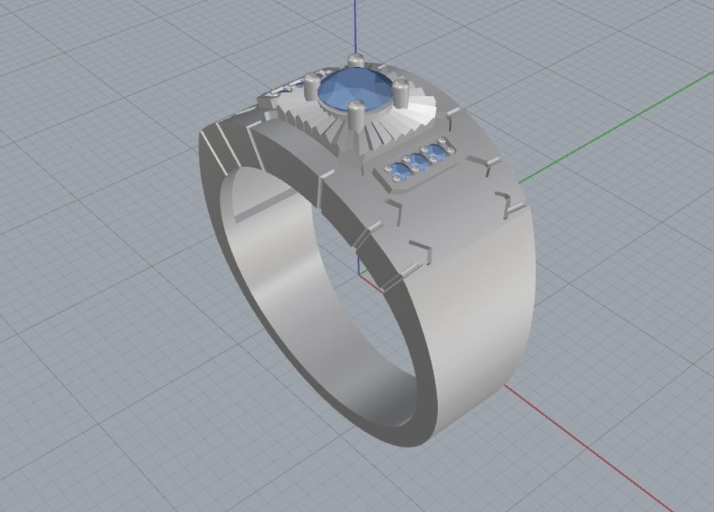 Diamond ring 3D print model_8