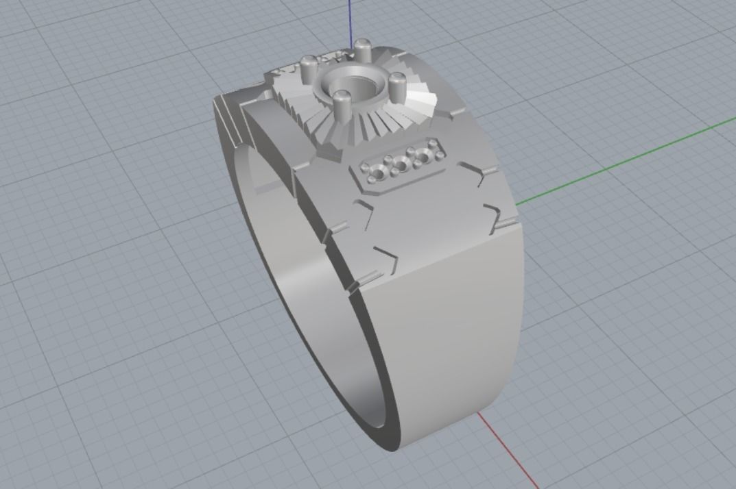 Diamond ring 3D print model_12