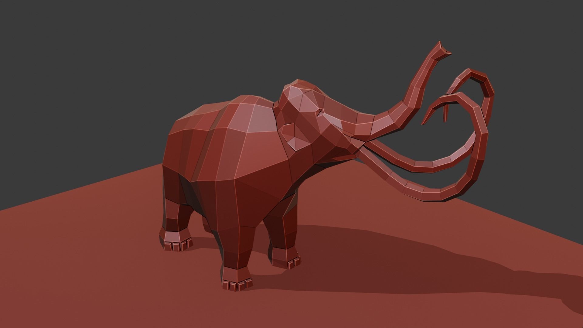 Mammoth polygonal figure Low-poly 3D model_22