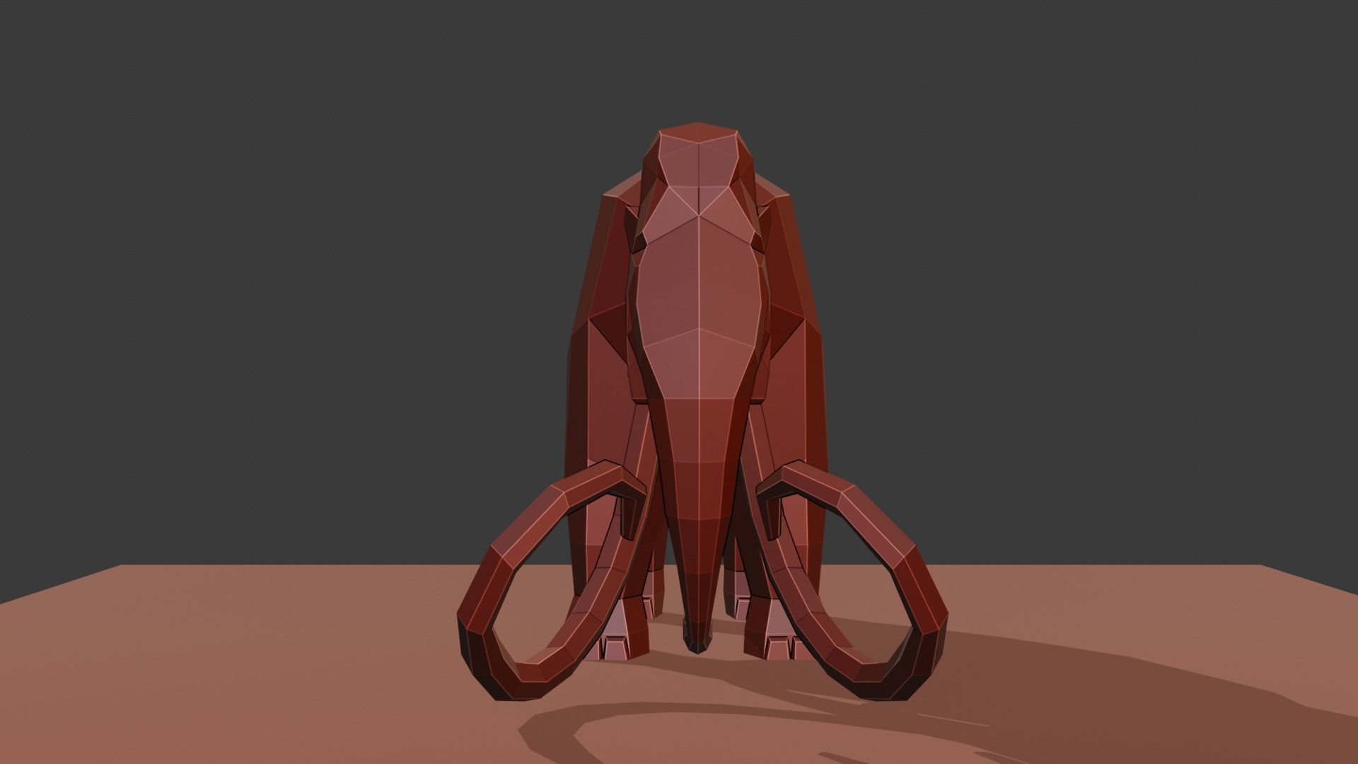 Mammoth polygonal figure Low-poly 3D model_20