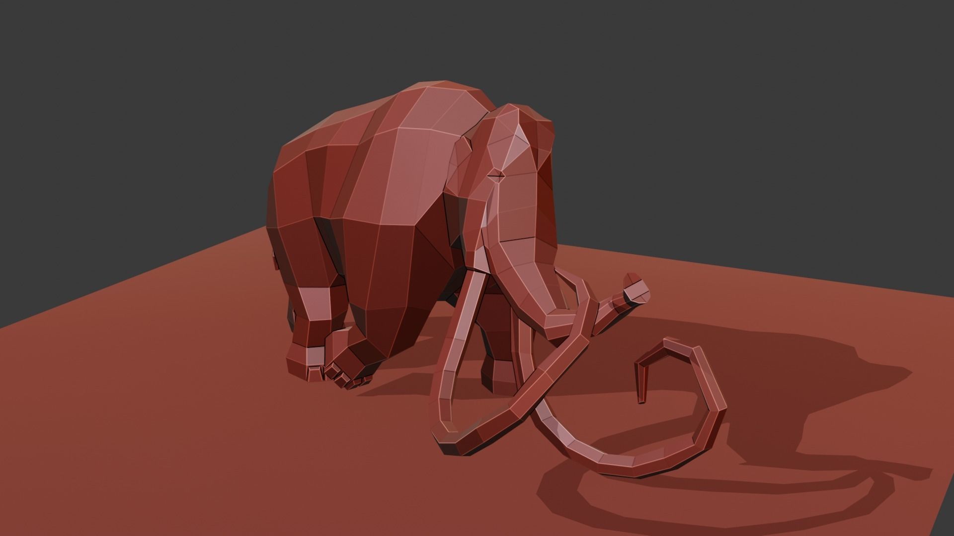Mammoth polygonal figure Low-poly 3D model_36
