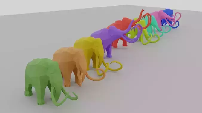 Mammoth polygonal figure