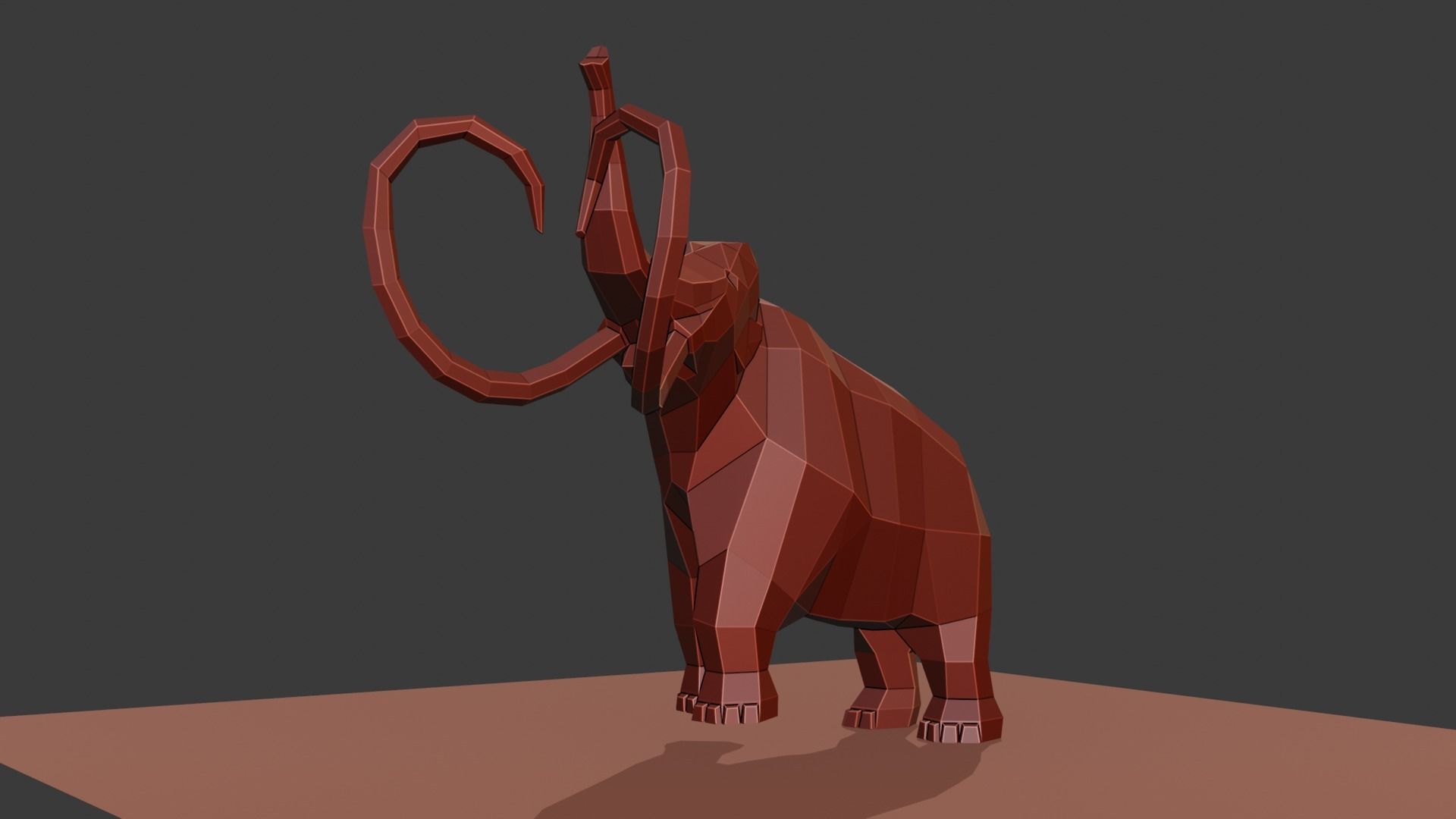 Mammoth polygonal figure Low-poly 3D model_23