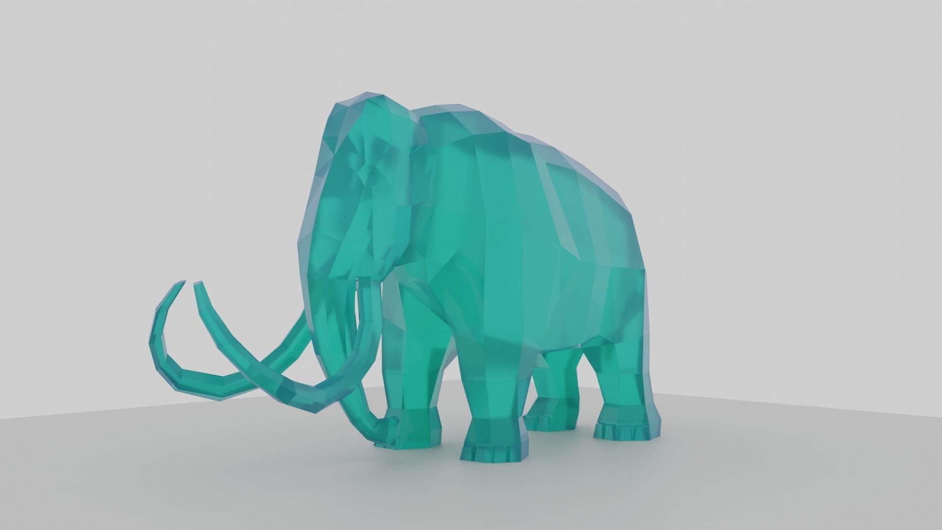 Mammoth polygonal figure Low-poly 3D model_9