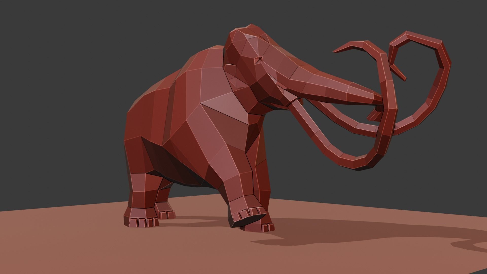 Mammoth polygonal figure Low-poly 3D model_31
