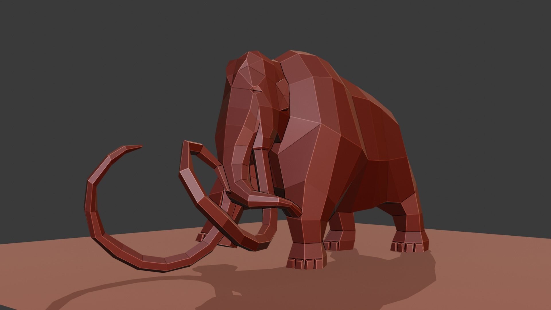 Mammoth polygonal figure Low-poly 3D model_28