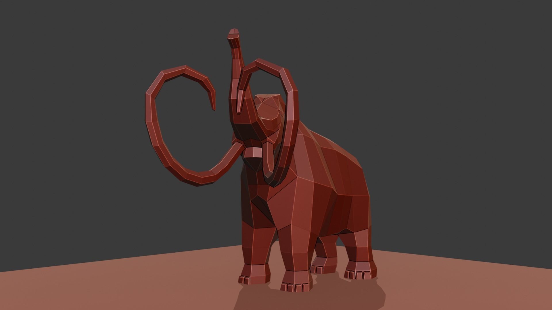 Mammoth polygonal figure Low-poly 3D model_21