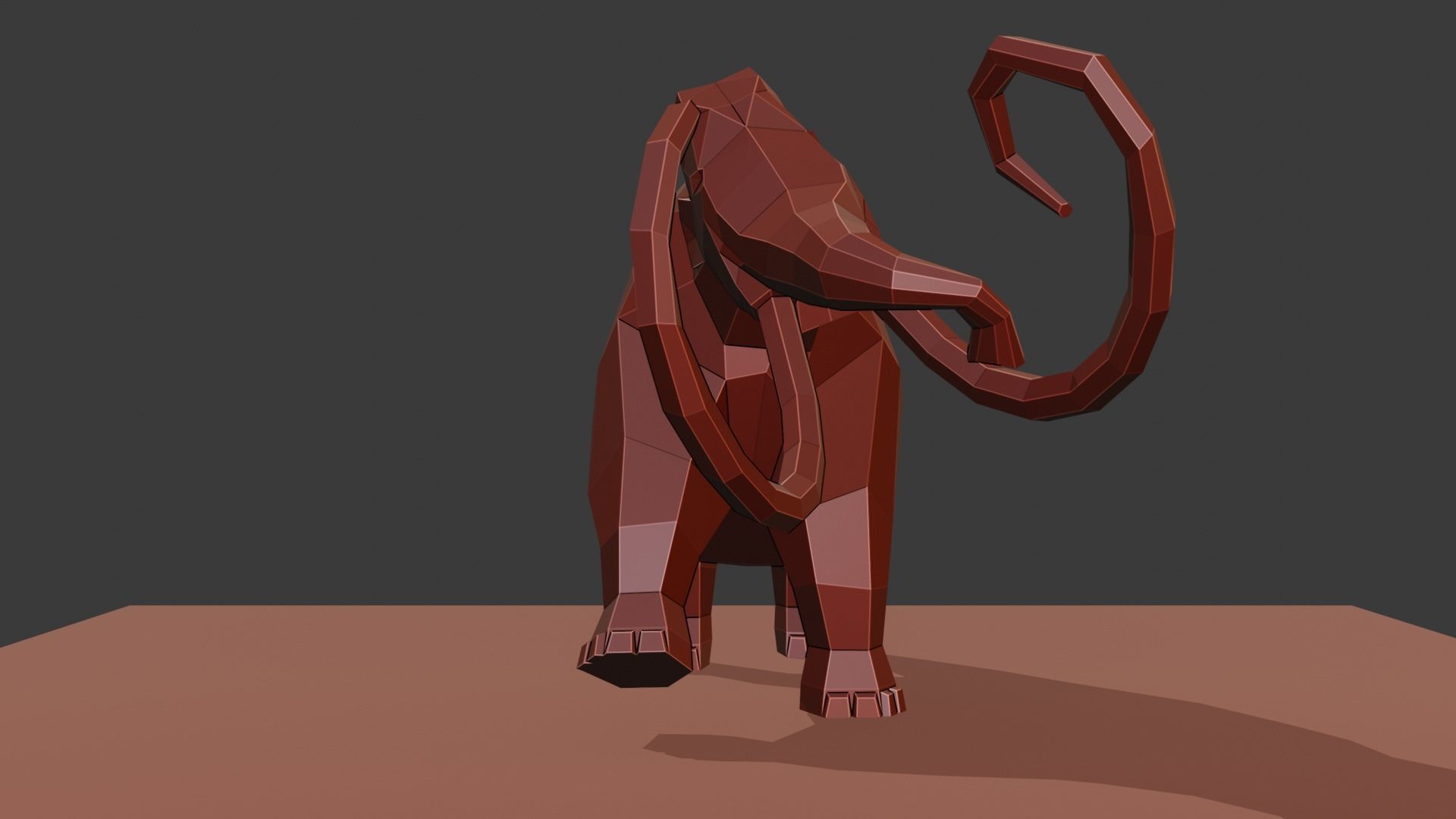 Mammoth polygonal figure Low-poly 3D model_33