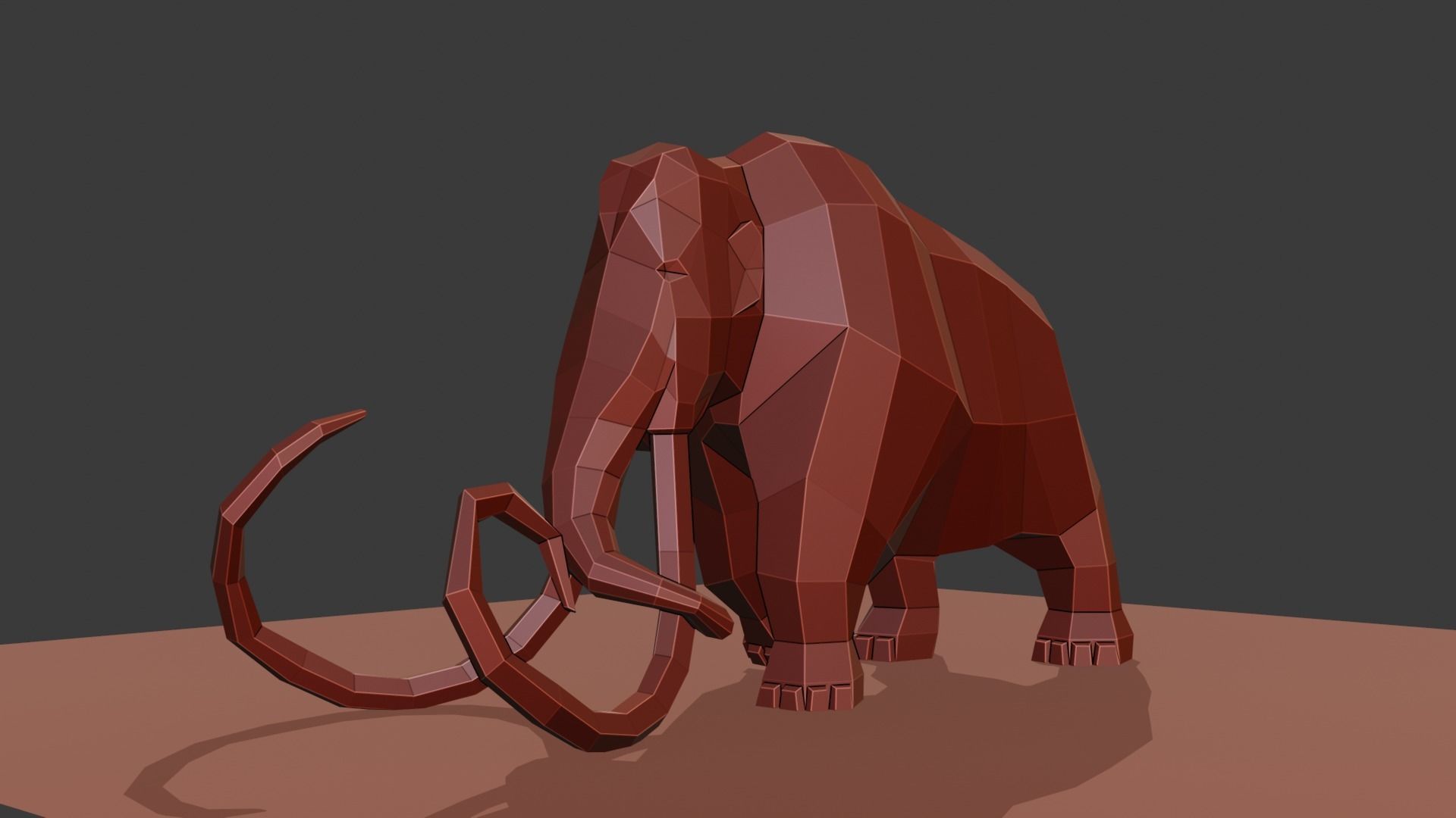 Mammoth polygonal figure Low-poly 3D model_25
