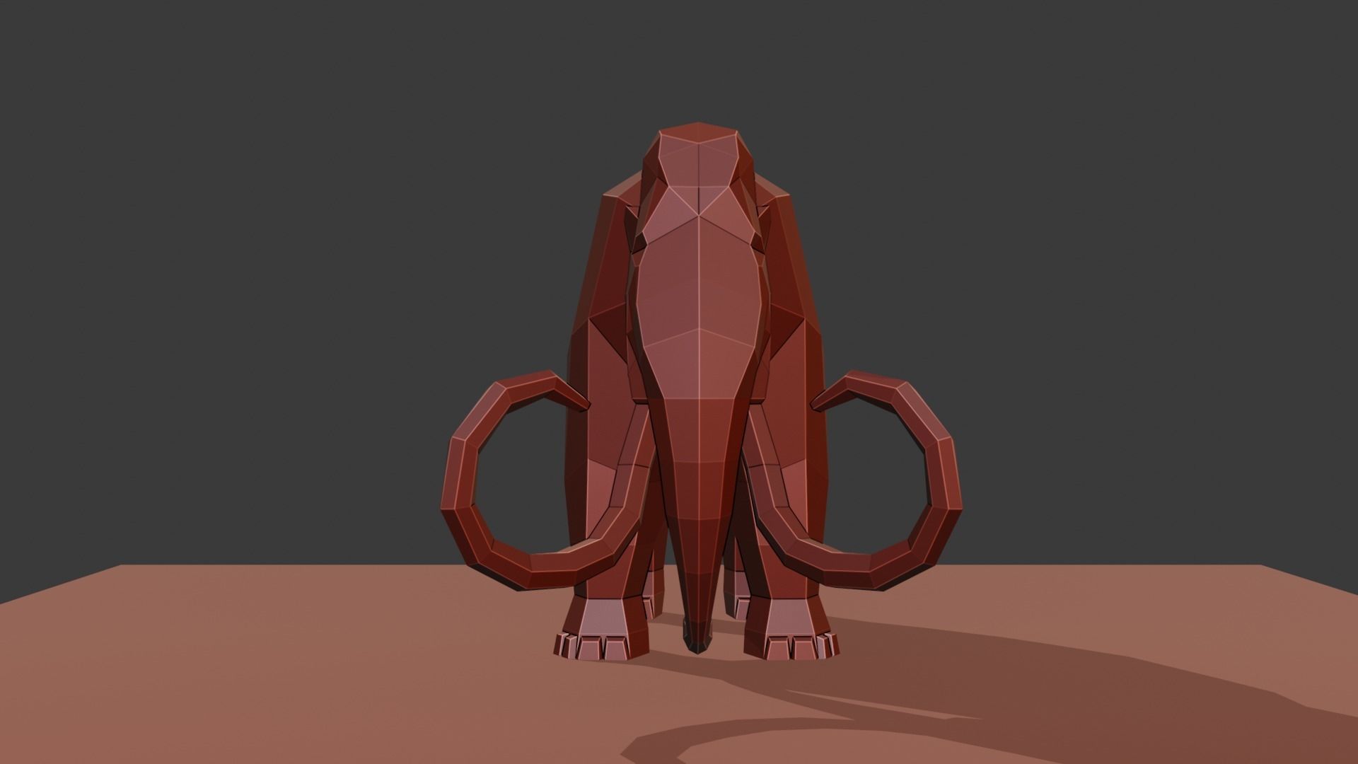 Mammoth polygonal figure Low-poly 3D model_18