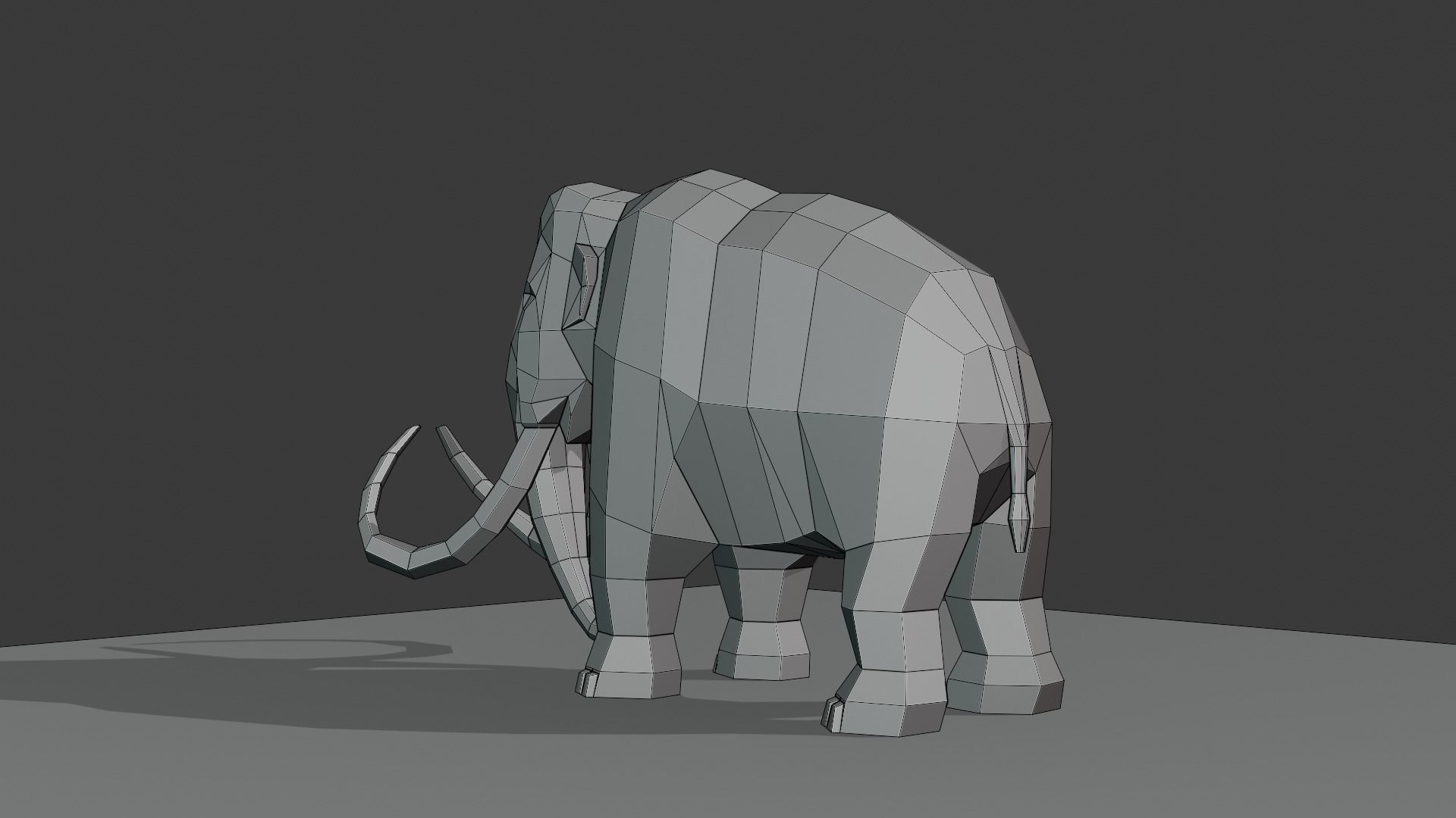 Mammoth polygonal figure Low-poly 3D model_16