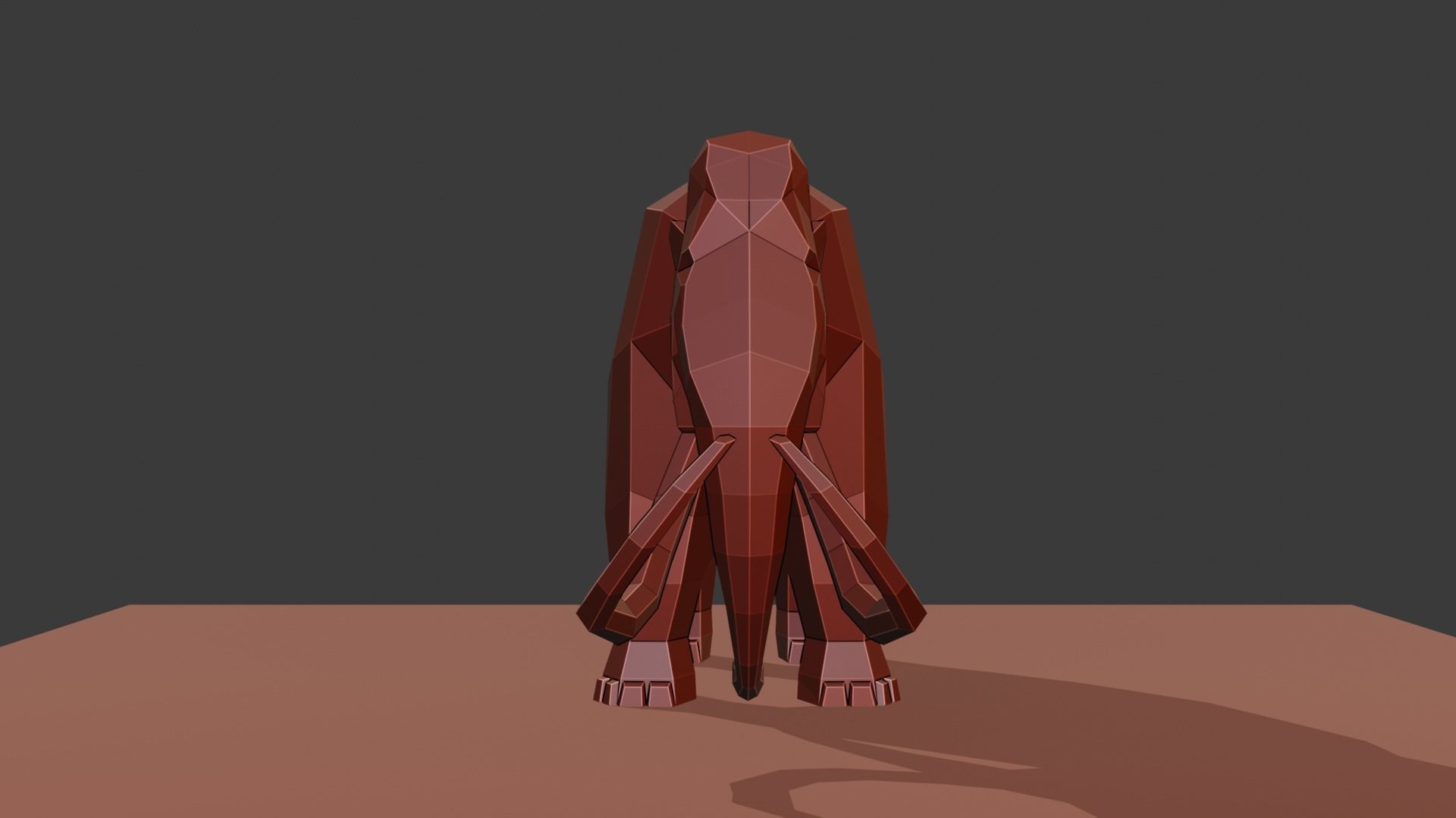 Mammoth polygonal figure Low-poly 3D model_10