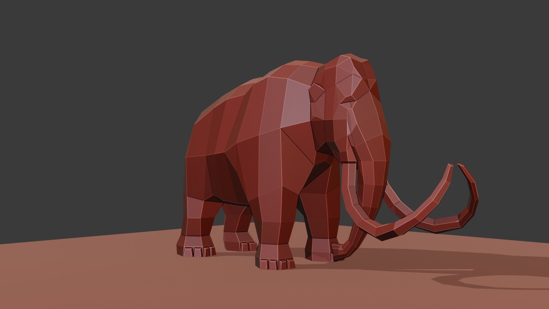 Mammoth polygonal figure Low-poly 3D model_13