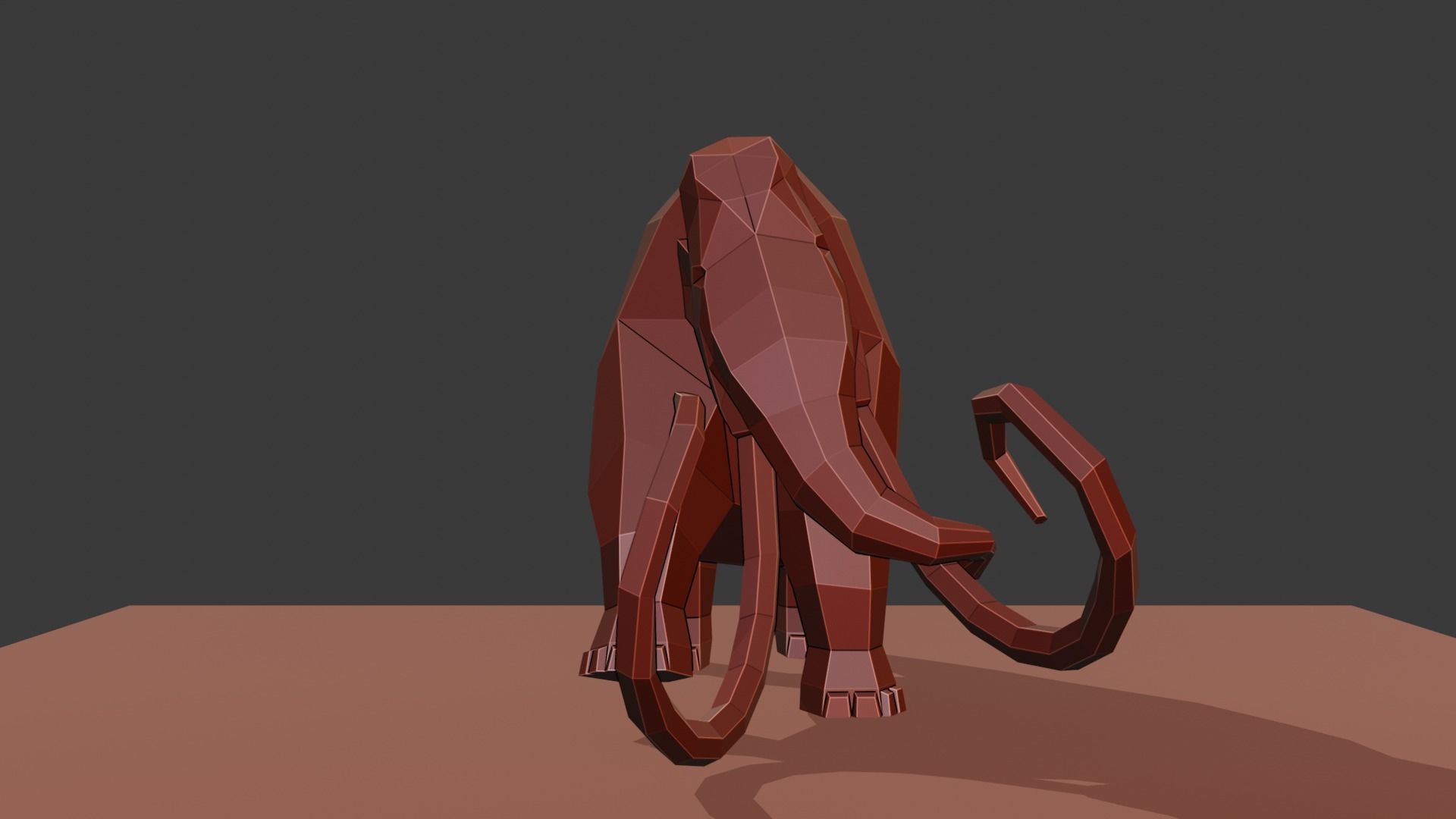 Mammoth polygonal figure Low-poly 3D model_30