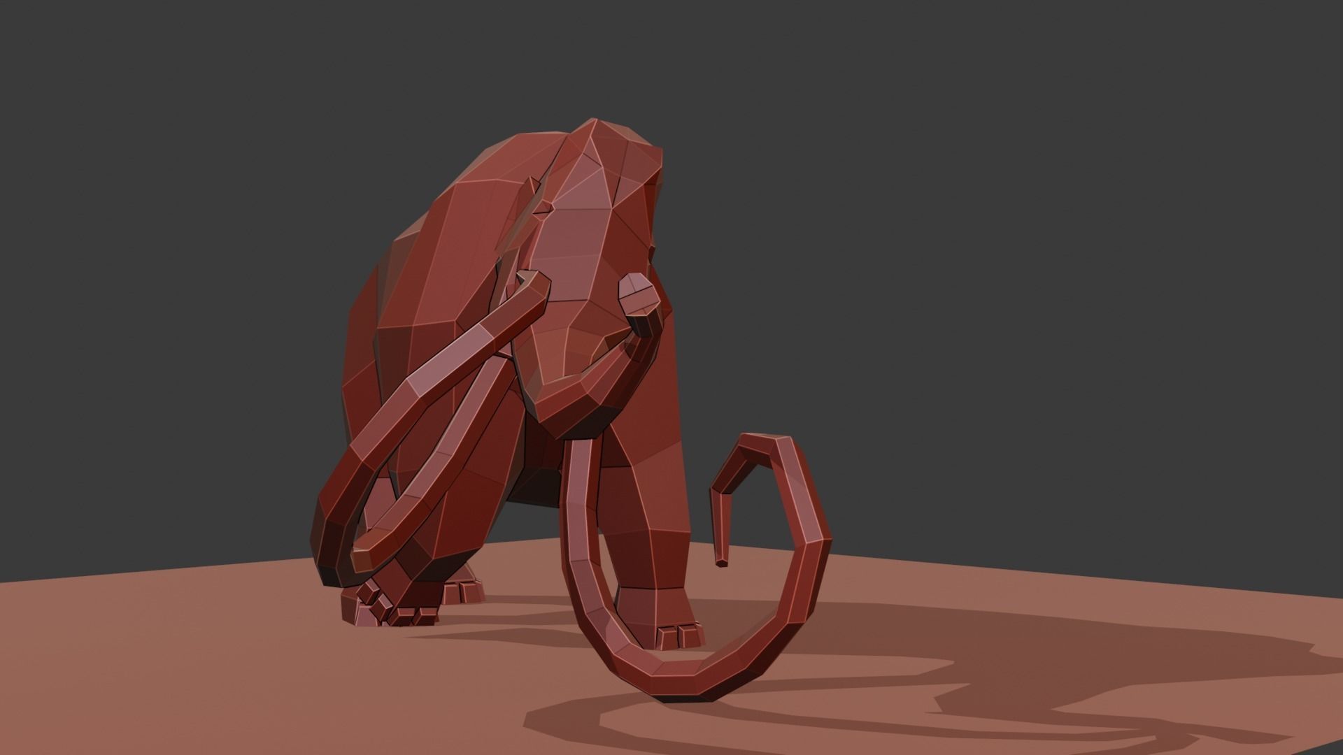 Mammoth polygonal figure Low-poly 3D model_35