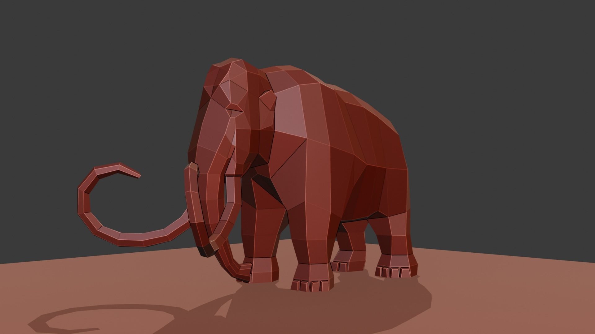 Mammoth polygonal figure Low-poly 3D model_17