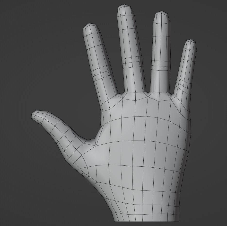Low poly hand model Low-poly 3D model_13