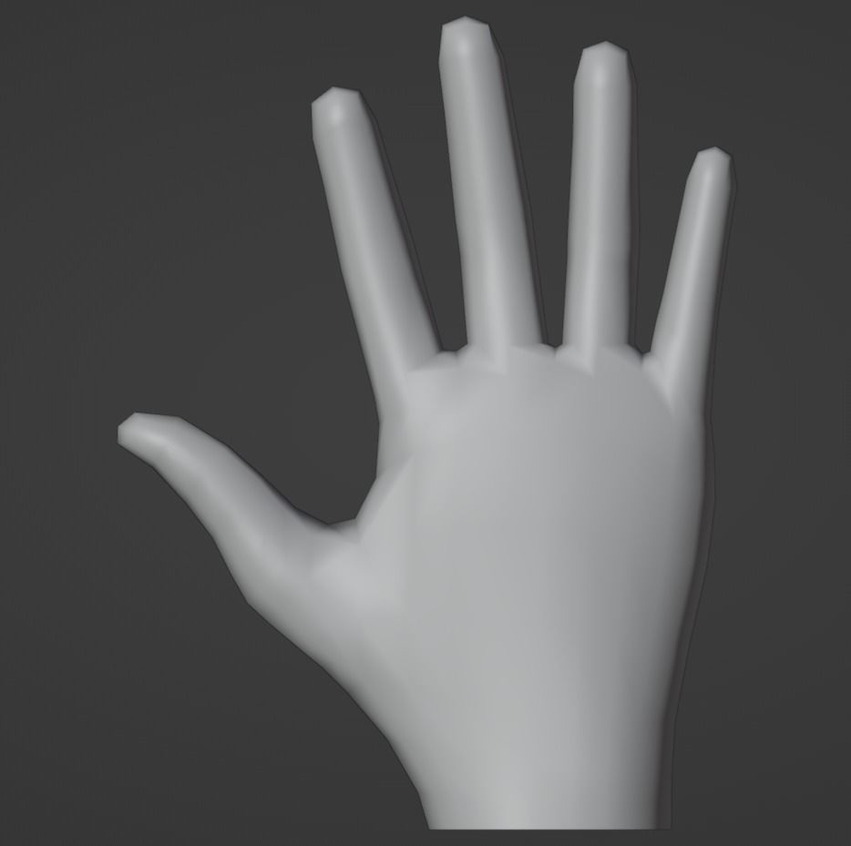 Low poly hand model Low-poly 3D model_7