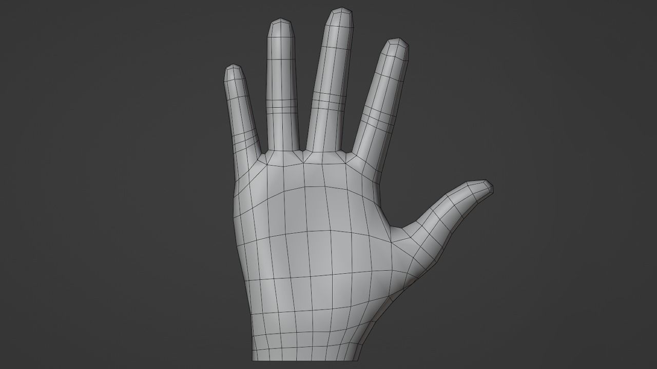 Low poly hand model Low-poly 3D model_1