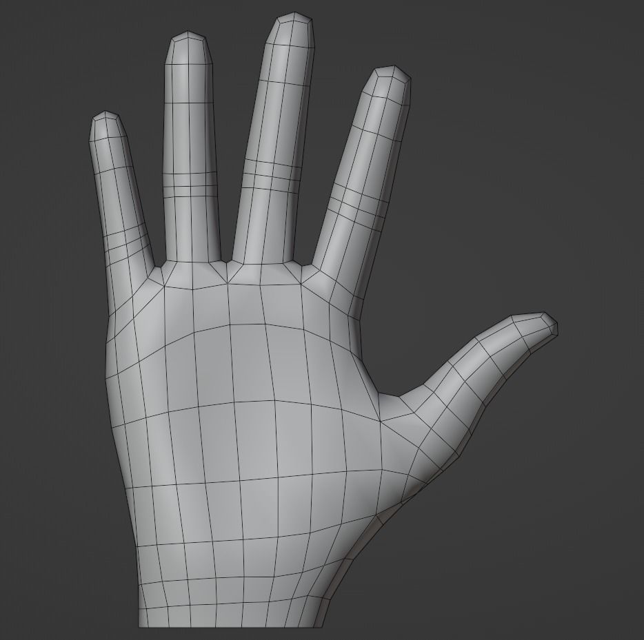 Low poly hand model Low-poly 3D model_11