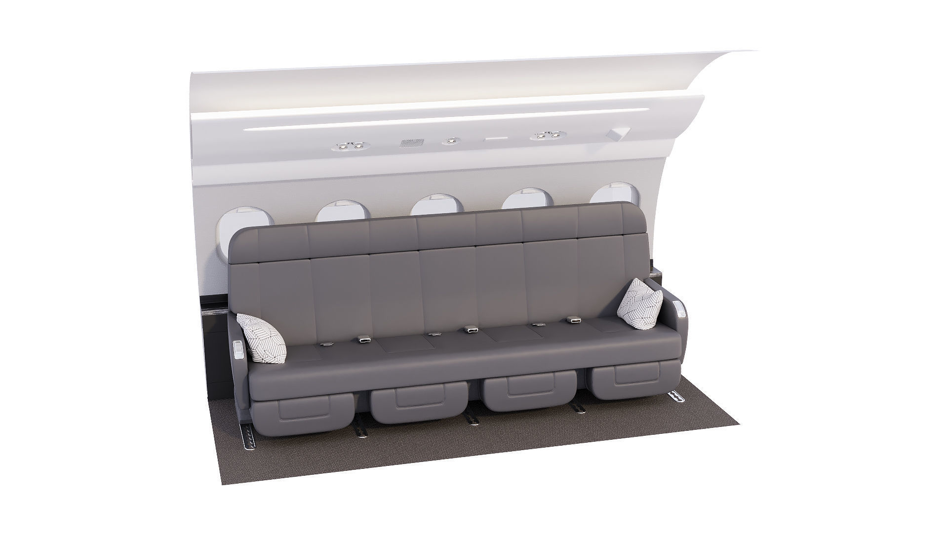 Buisiness jet interior Black 3D model_11