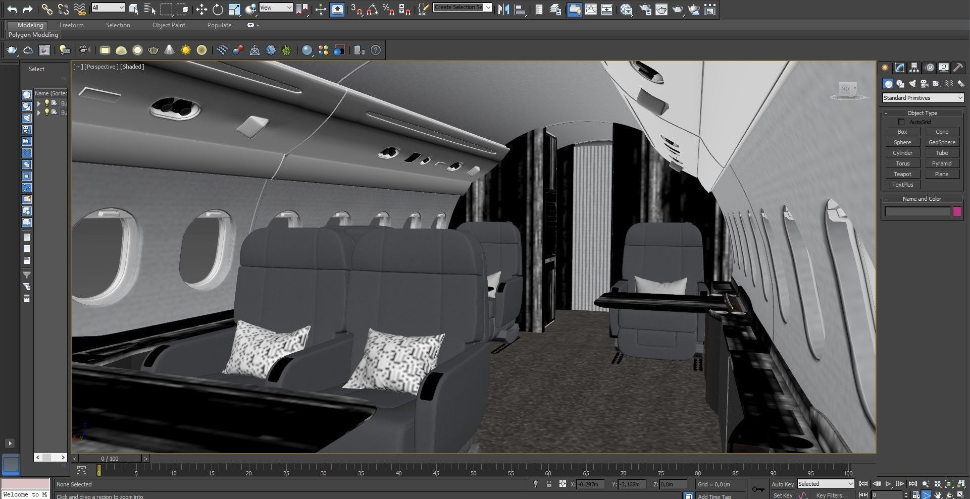 Buisiness jet interior Black 3D model_19
