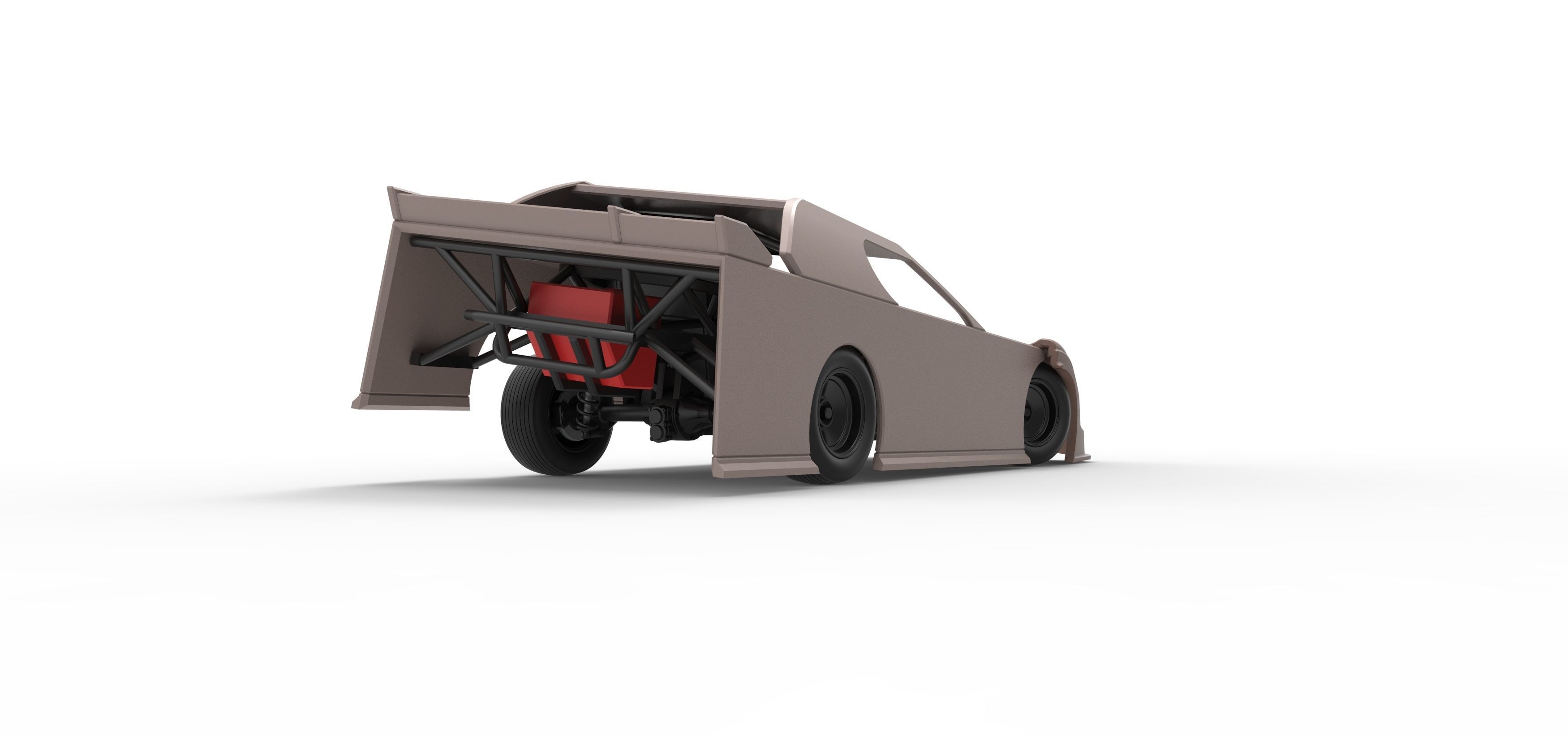 Dirt Modified Super stock car while turning Scale 1 to 25 3D print model_19