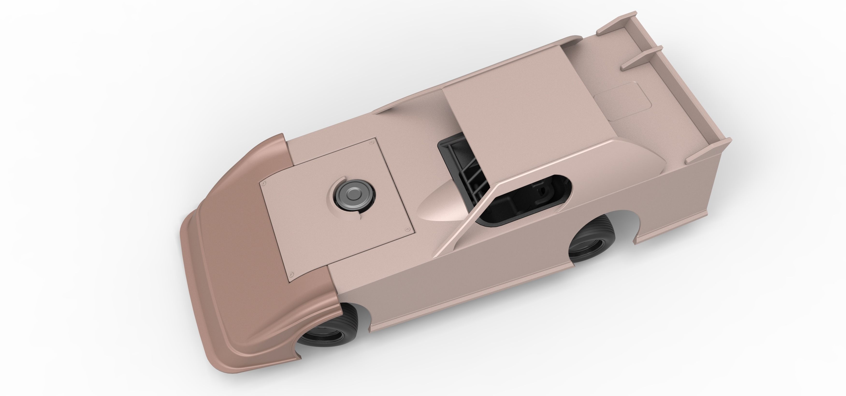 Dirt Modified Super stock car while turning Scale 1 to 25 3D print model_4