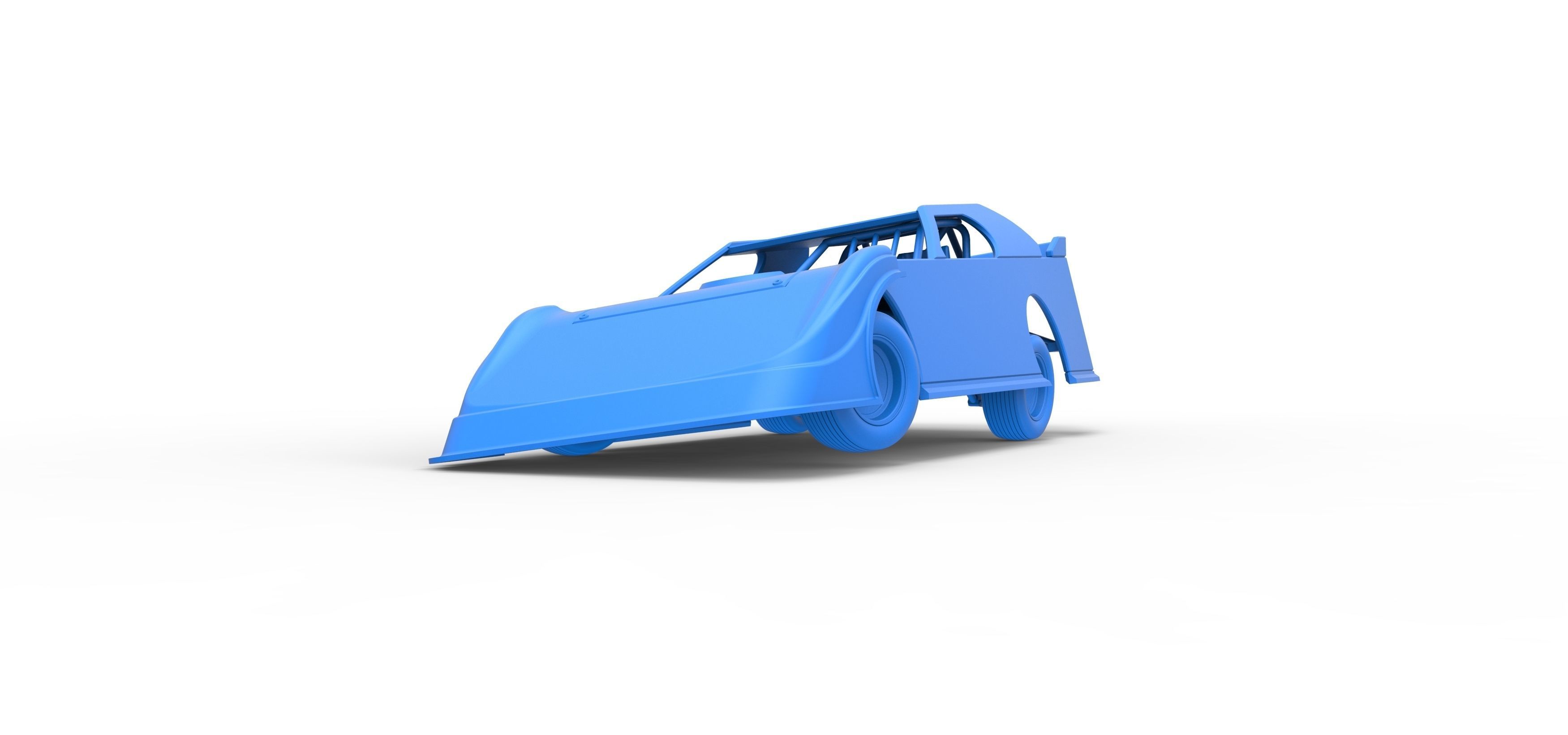 Dirt Modified Super stock car while turning Scale 1 to 25 3D print model_33