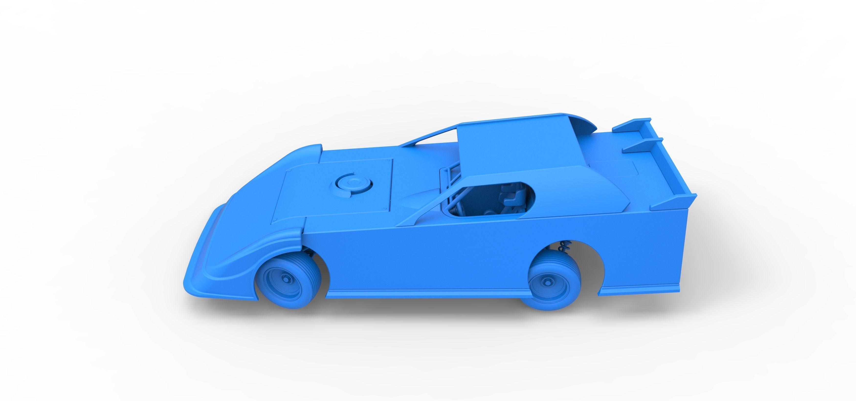 Dirt Modified Super stock car while turning Scale 1 to 25 3D print model_37