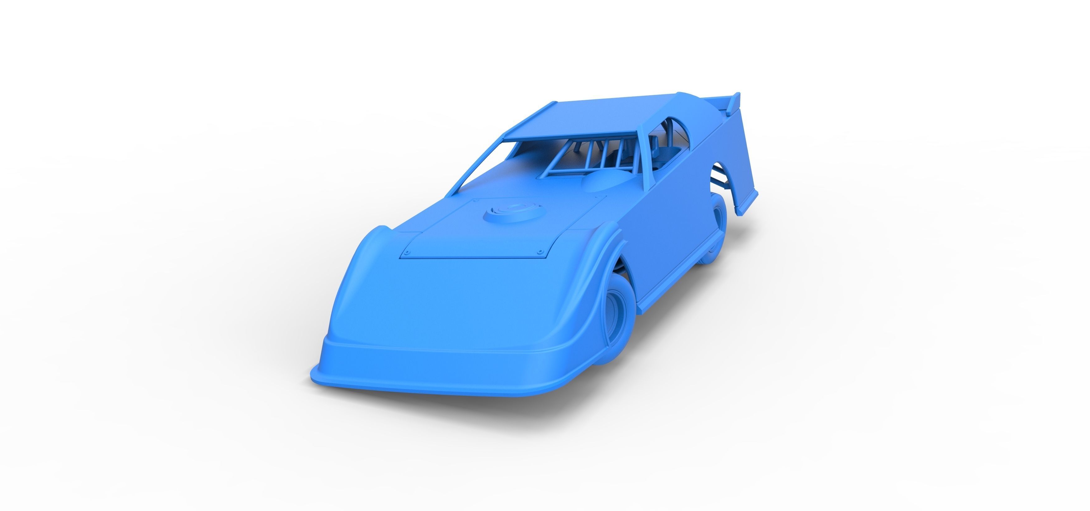Dirt Modified Super stock car while turning Scale 1 to 25 3D print model_32