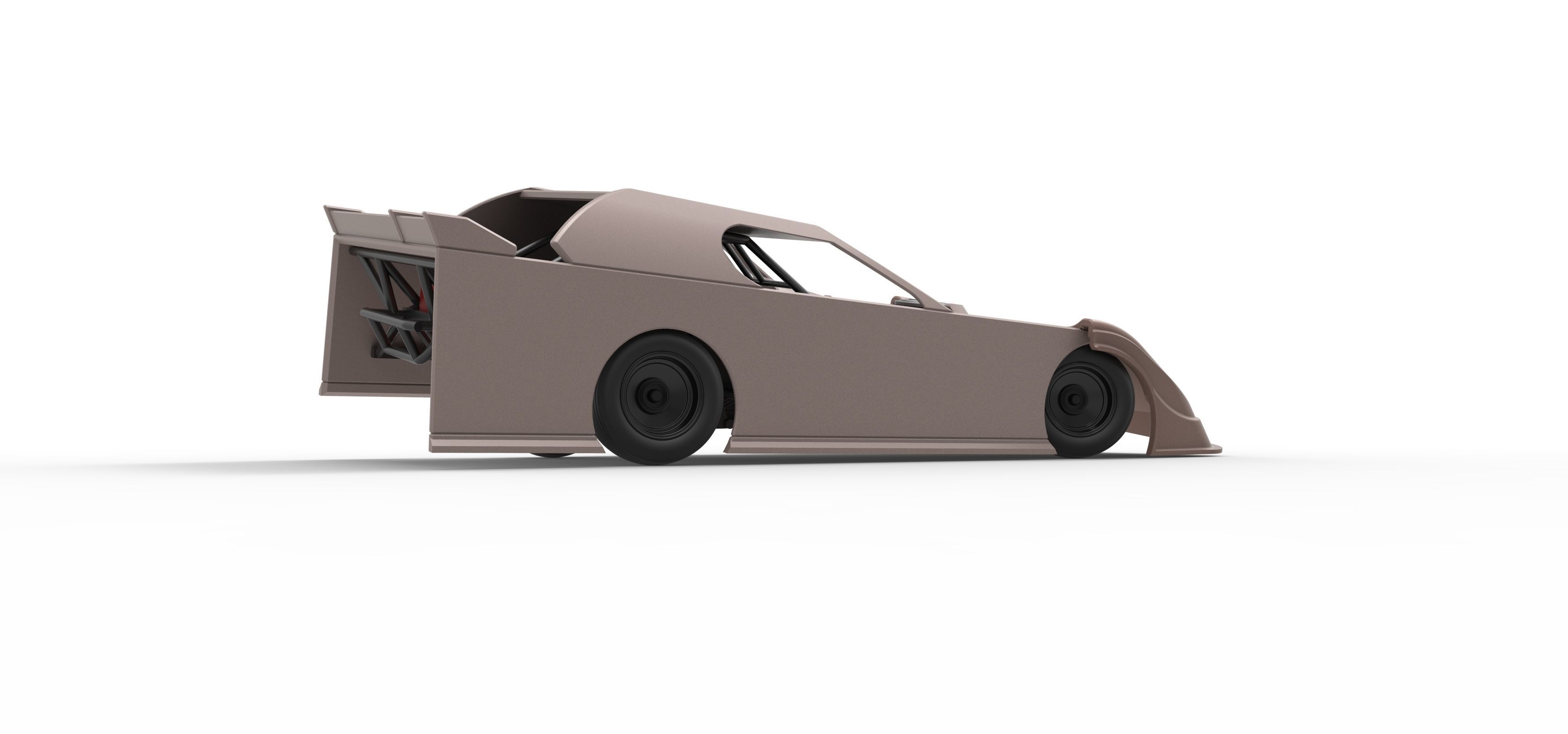 Dirt Modified Super stock car while turning Scale 1 to 25 3D print model_21