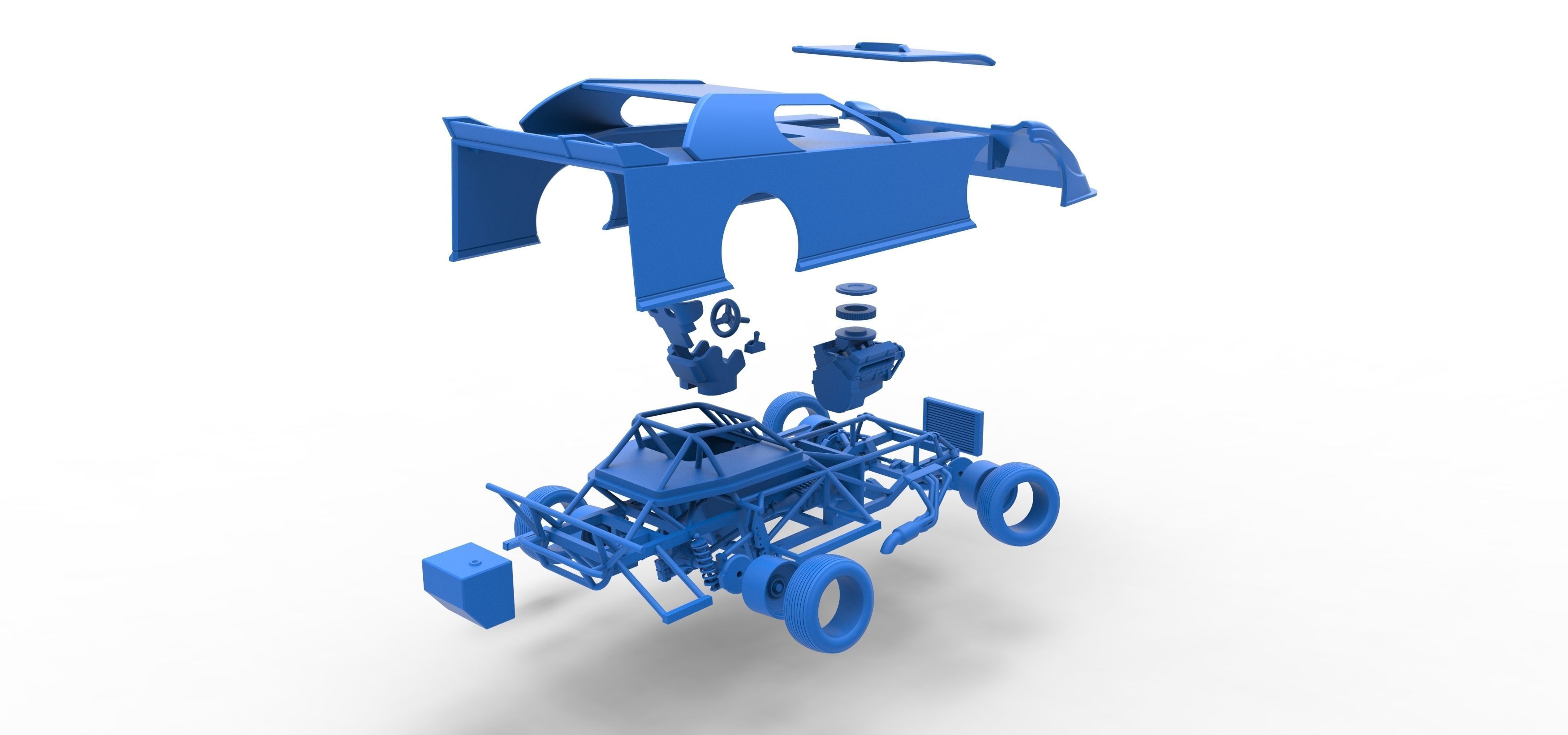 Dirt Modified Super stock car while turning Scale 1 to 25 3D print model_63