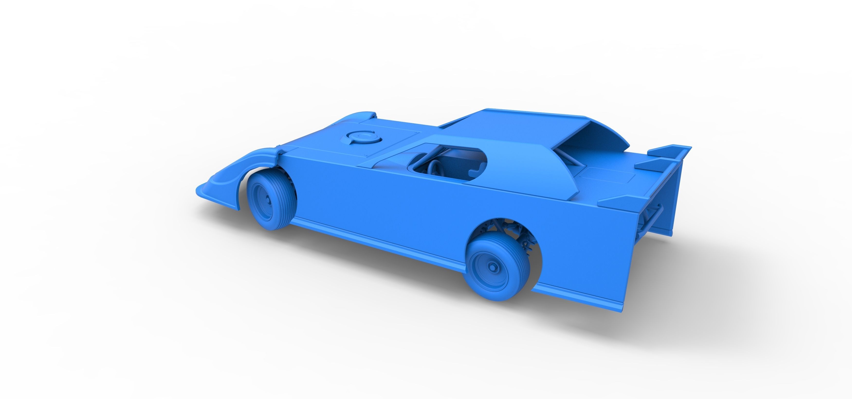 Dirt Modified Super stock car while turning Scale 1 to 25 3D print model_39