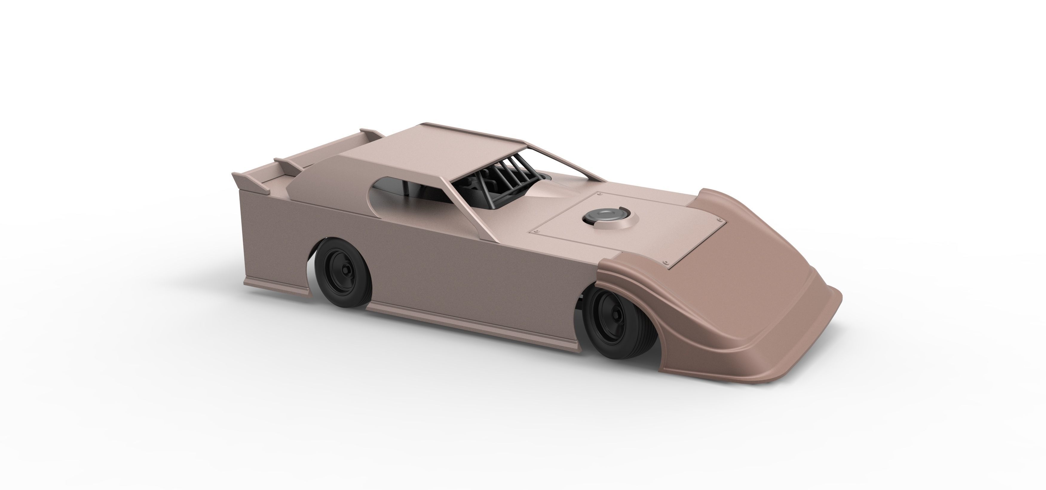 Dirt Modified Super stock car while turning Scale 1 to 25 3D print model_24