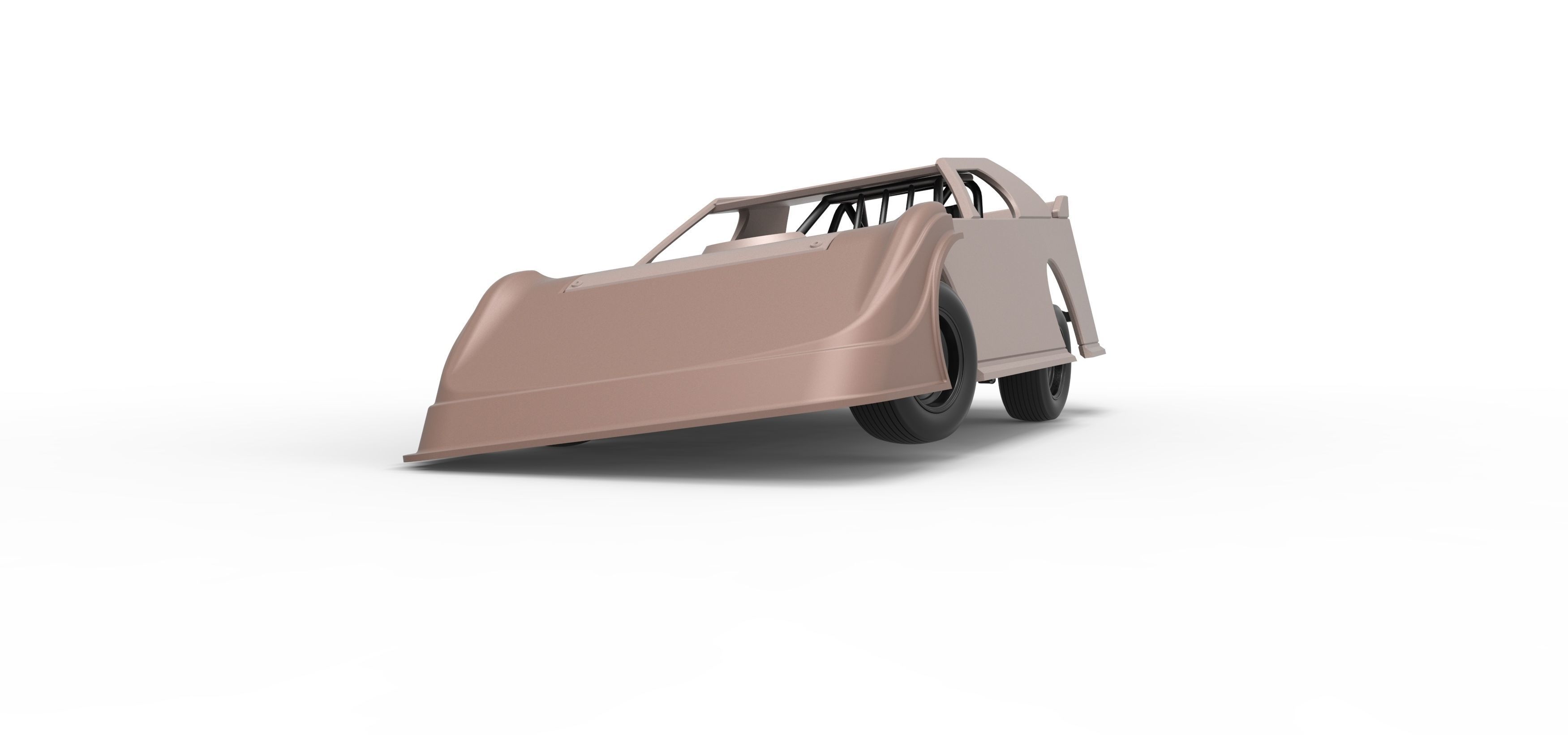 Dirt Modified Super stock car while turning Scale 1 to 25 3D print model_6