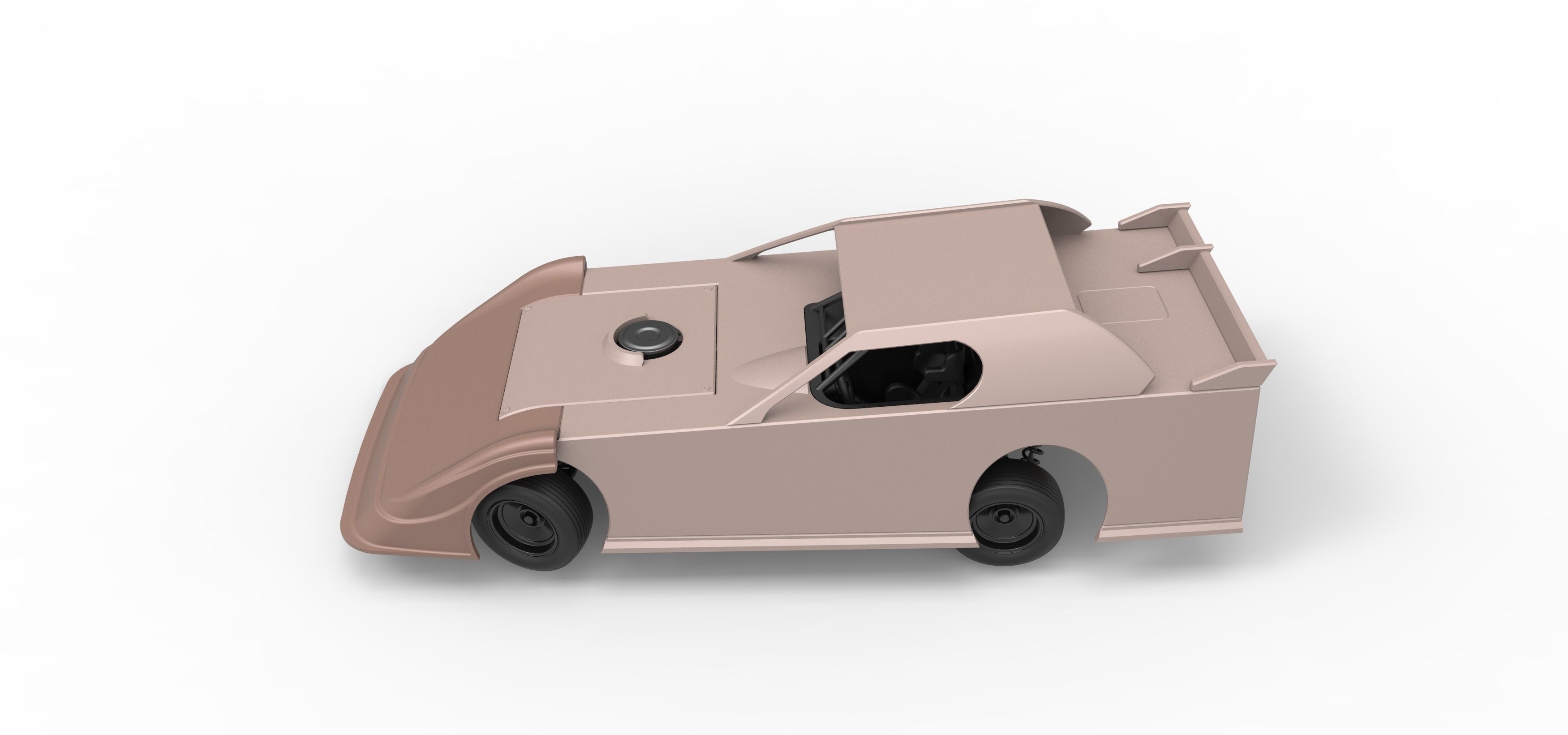 Dirt Modified Super stock car while turning Scale 1 to 25 3D print model_10