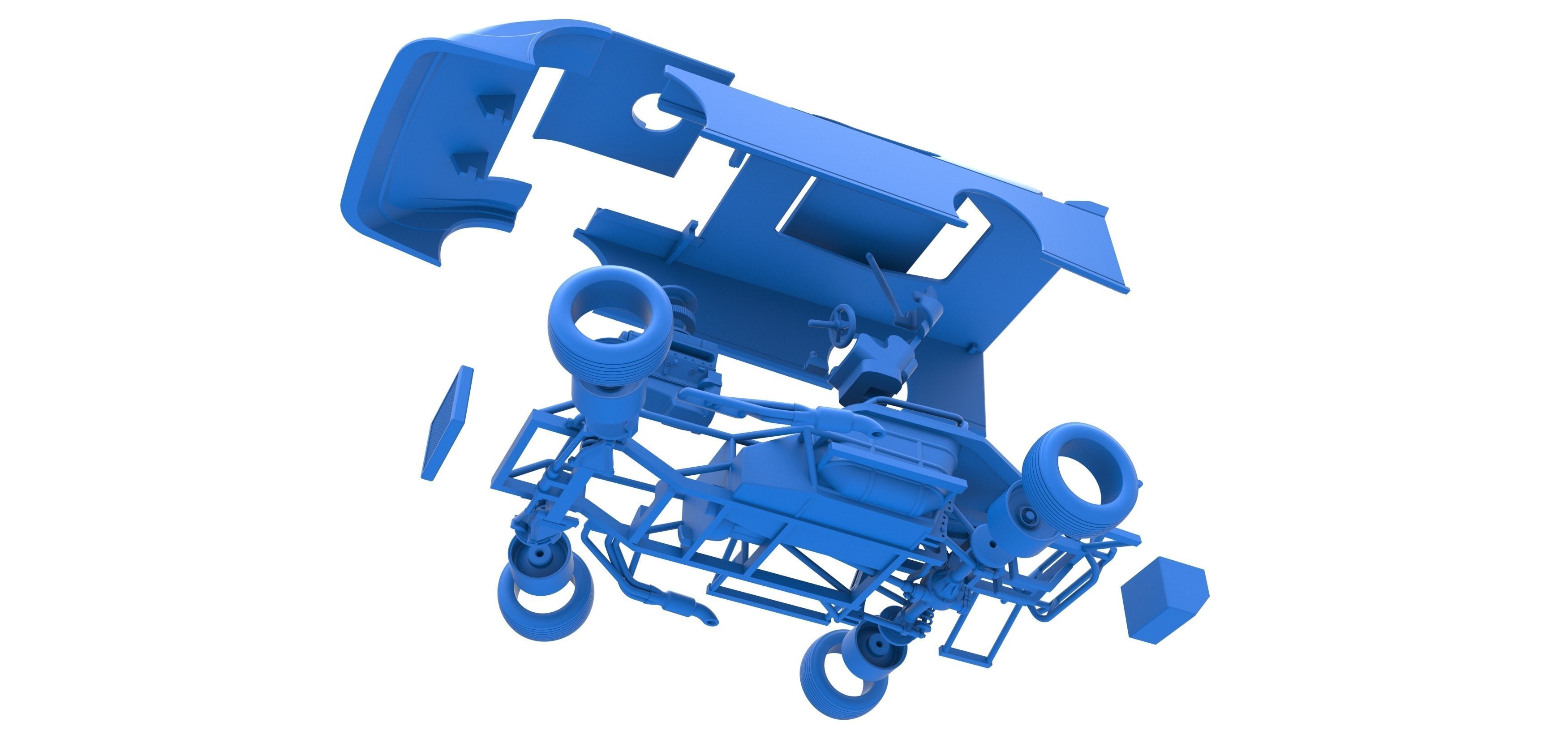 Dirt Modified Super stock car while turning Scale 1 to 25 3D print model_57