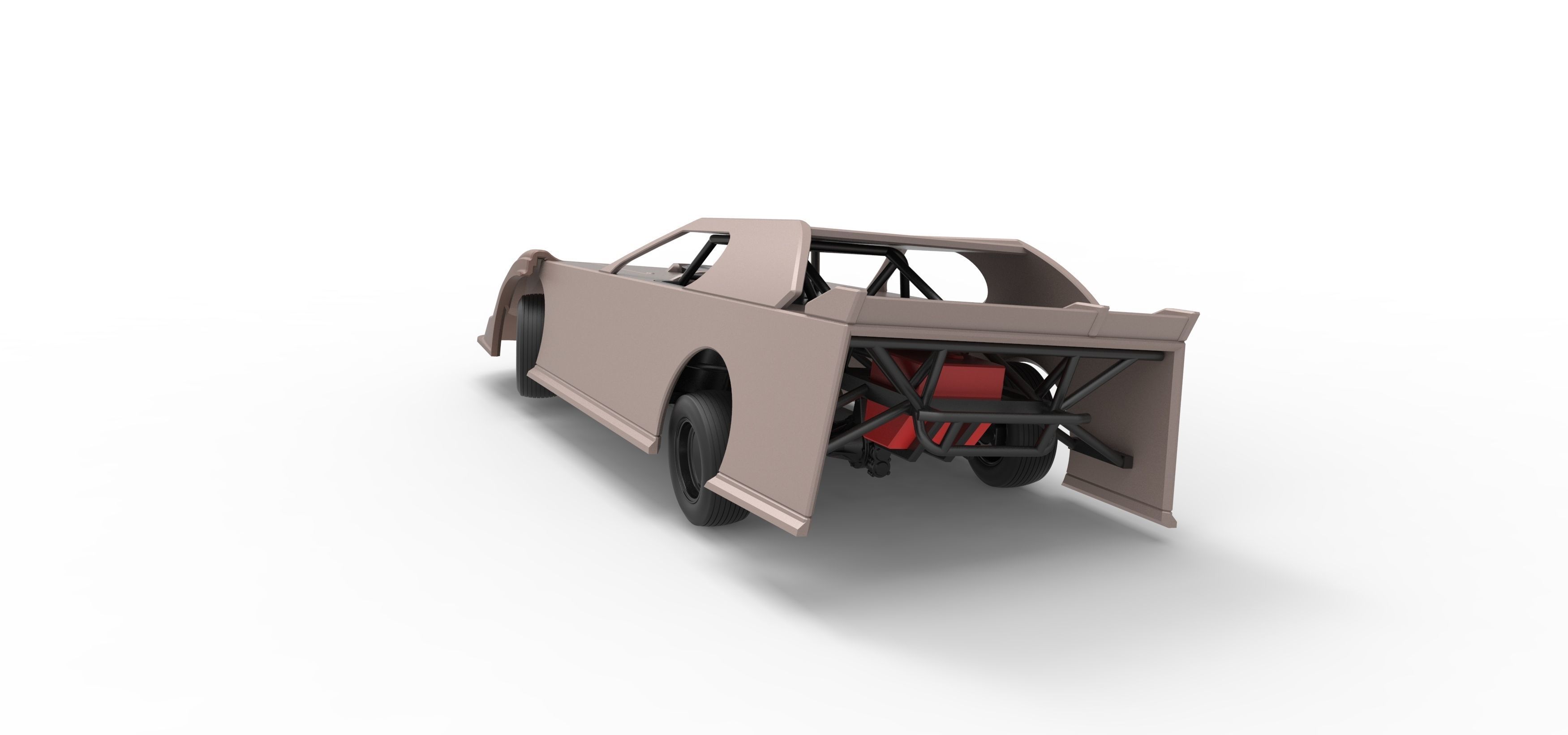 Dirt Modified Super stock car while turning Scale 1 to 25 3D print model_14